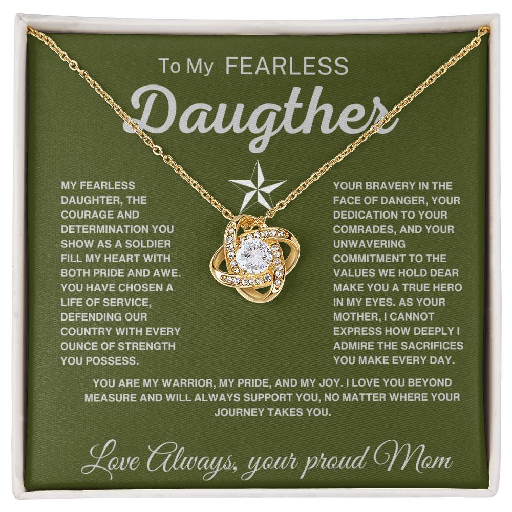 To My Fearless Daughter - Proud Mom To Soldier Daughter Necklace