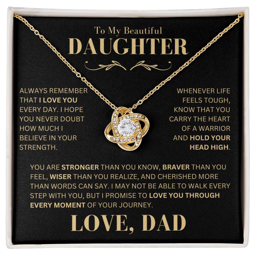 Beautiful Gift for Daughter From Dad "Always Remember That I Love You" Necklace