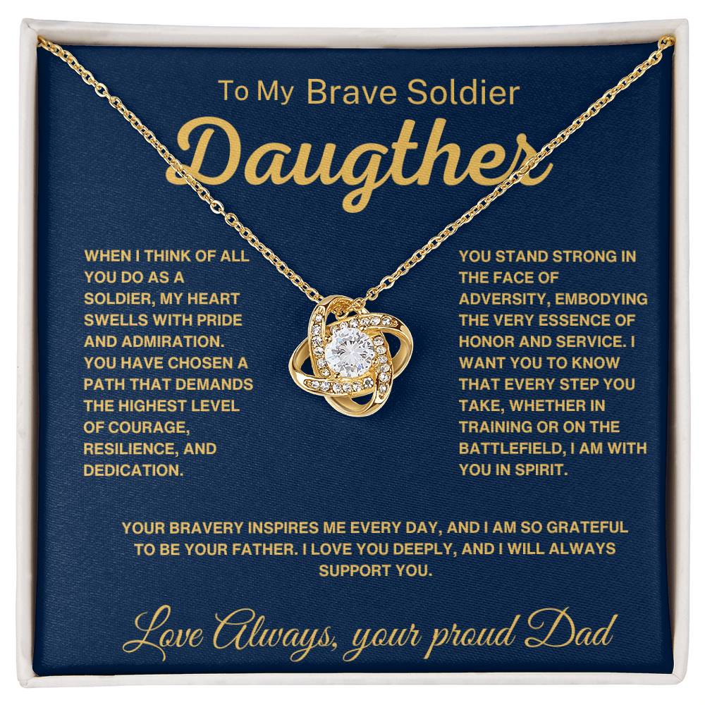 To My Brave Soldier Daughter- Necklace From Proud Dad