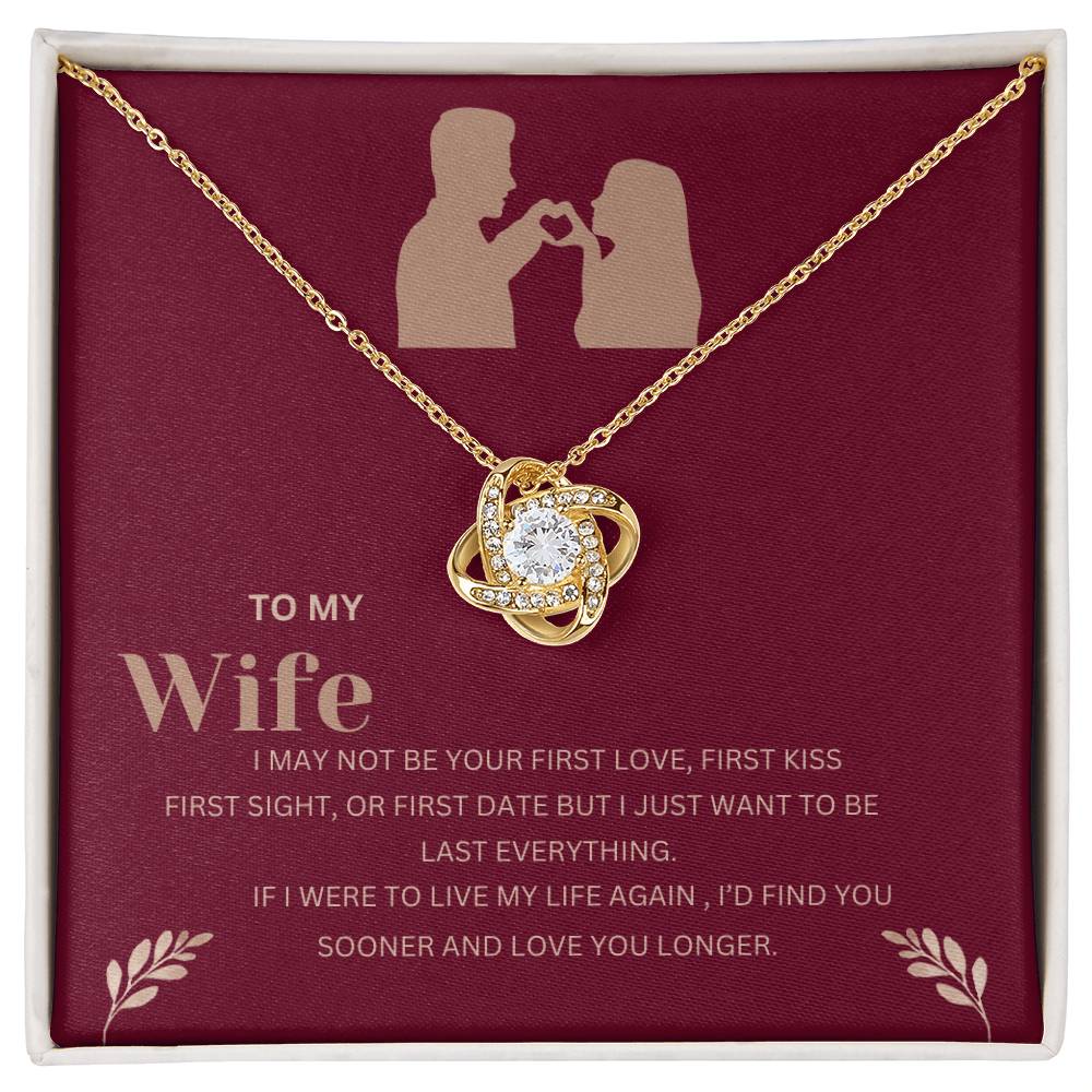 Romantic Necklace for Wife - 'Last Everything' Love Message from Husband - 14K White Gold or 18K Yellow Gold Over Stainless Steel