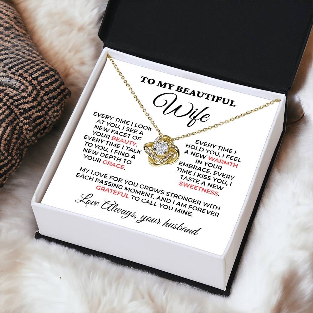 Gift For Wife - "Forever Grateful To Call you Mine"  Knot Necklace