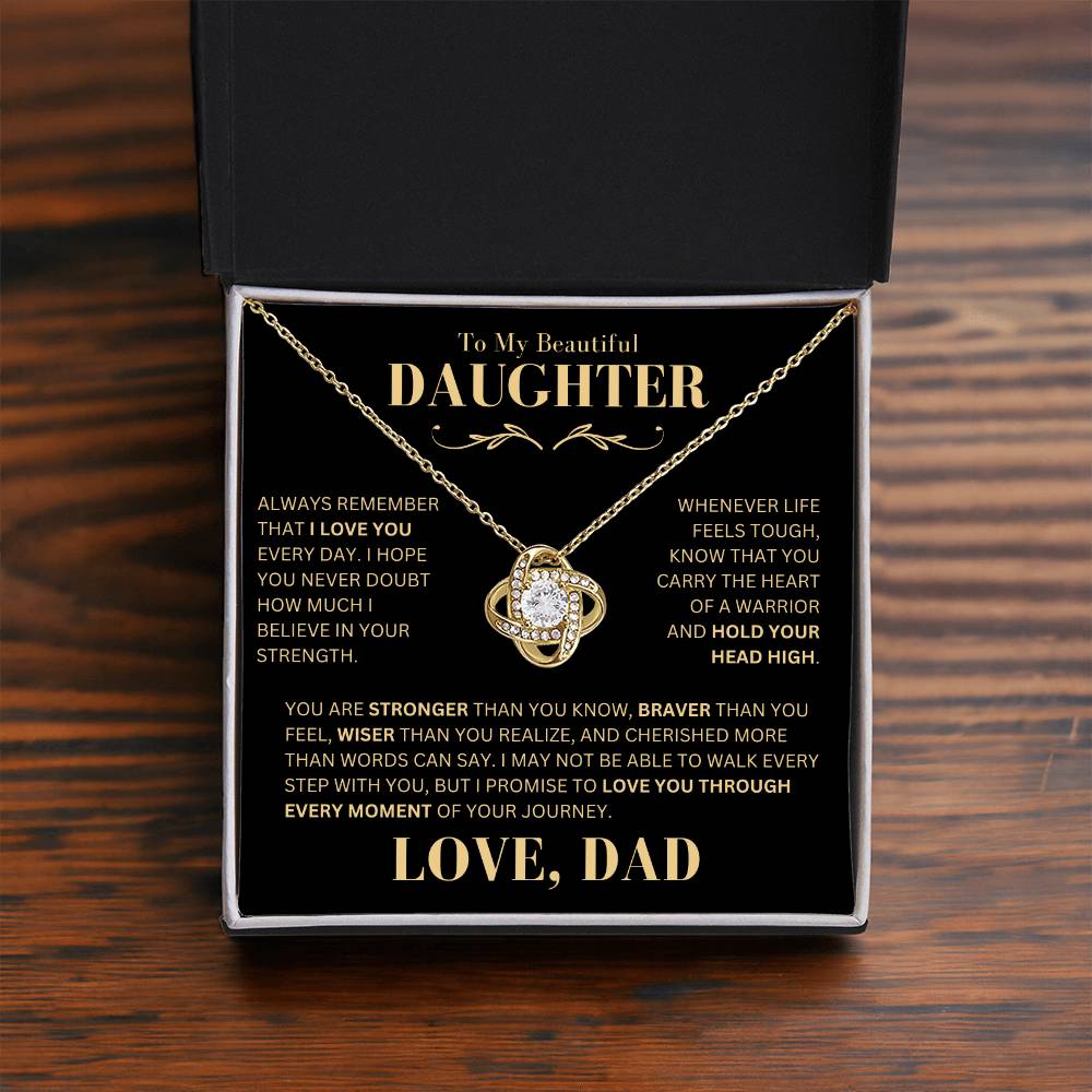 Beautiful Gift for Daughter From Dad "Always Remember That I Love You" Necklace