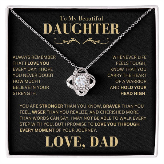 Beautiful Gift for Daughter From Dad "Always Remember That I Love You" Necklace