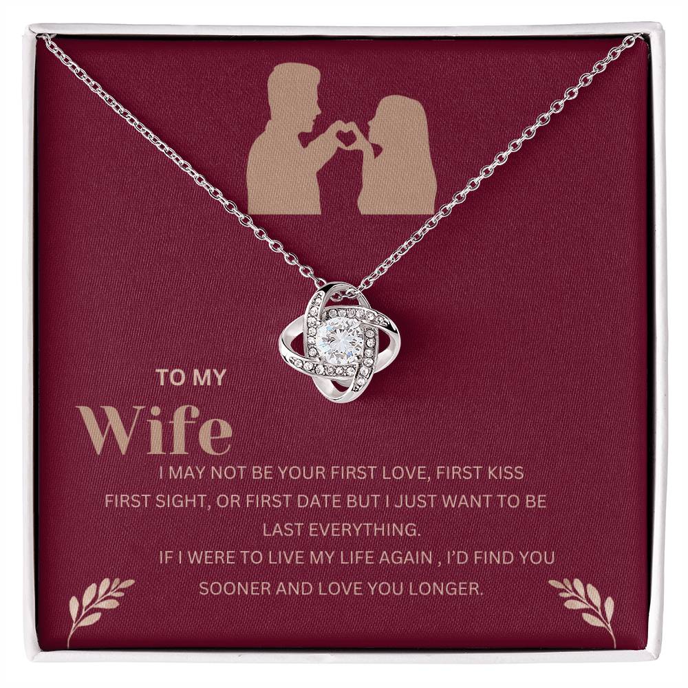 Romantic Necklace for Wife - 'Last Everything' Love Message from Husband - 14K White Gold or 18K Yellow Gold Over Stainless Steel