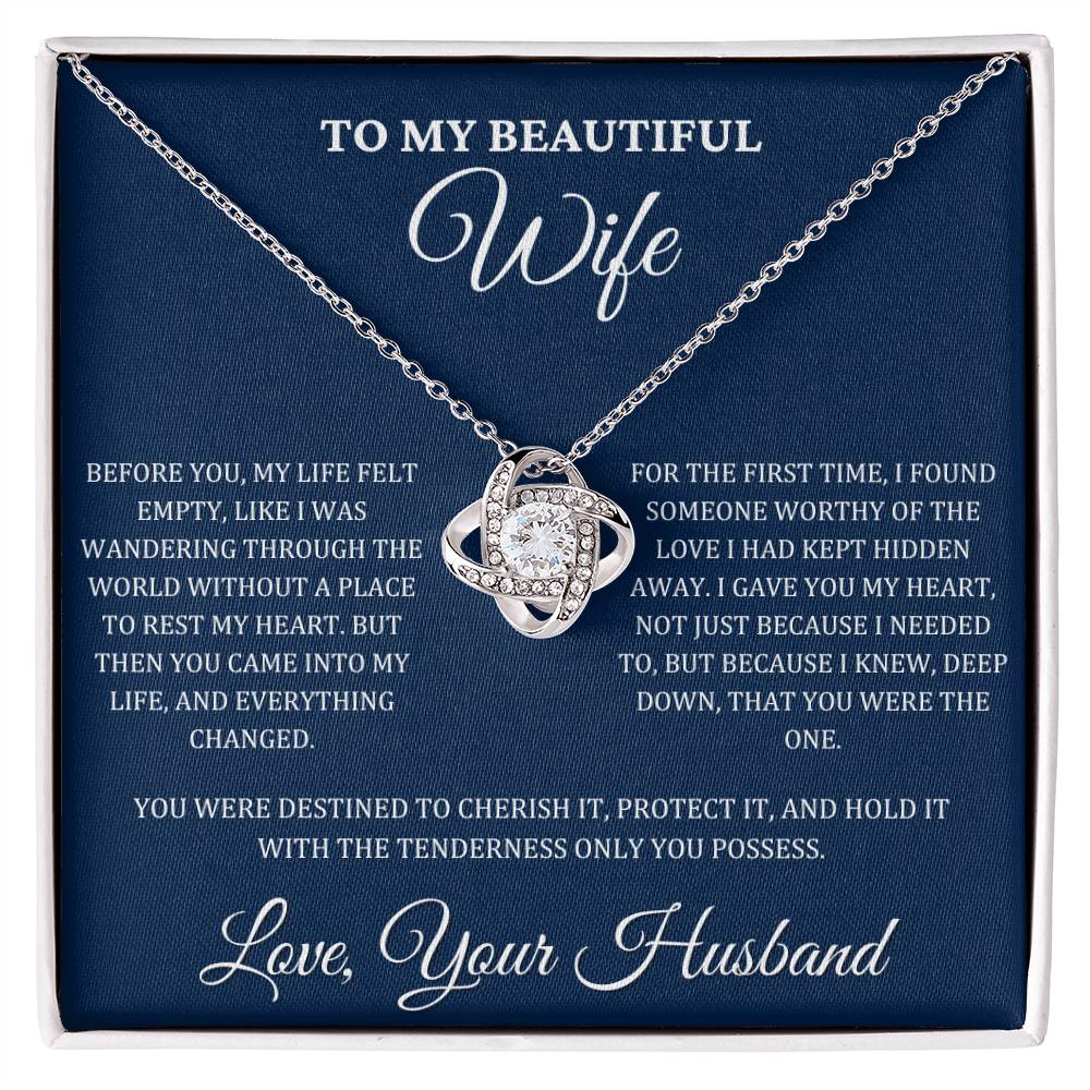 Heartfelt Necklace for Wife - 'You Changed Everything' Love Message from Husband  - Perfect Romantic Gift