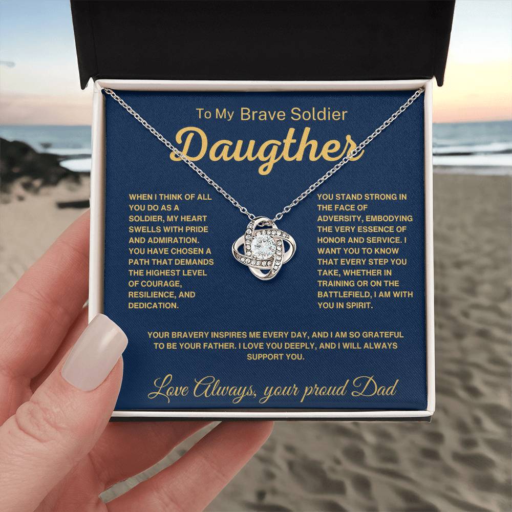 To My Brave Soldier Daughter- Necklace From Proud Dad