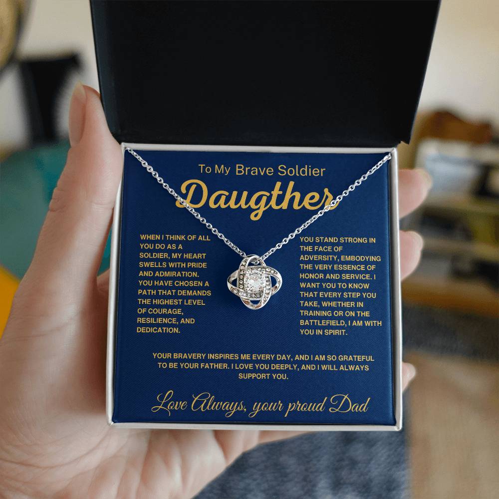 To My Brave Soldier Daughter- Necklace From Proud Dad