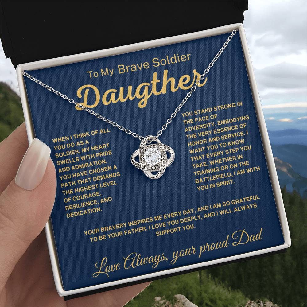 To My Brave Soldier Daughter- Necklace From Proud Dad