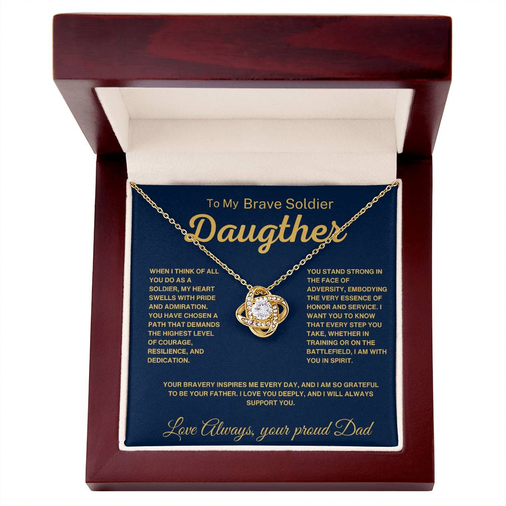 To My Brave Soldier Daughter- Necklace From Proud Dad