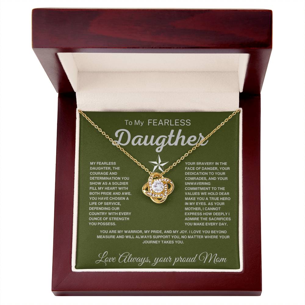 To My Fearless Daughter - Proud Mom To Soldier Daughter Necklace