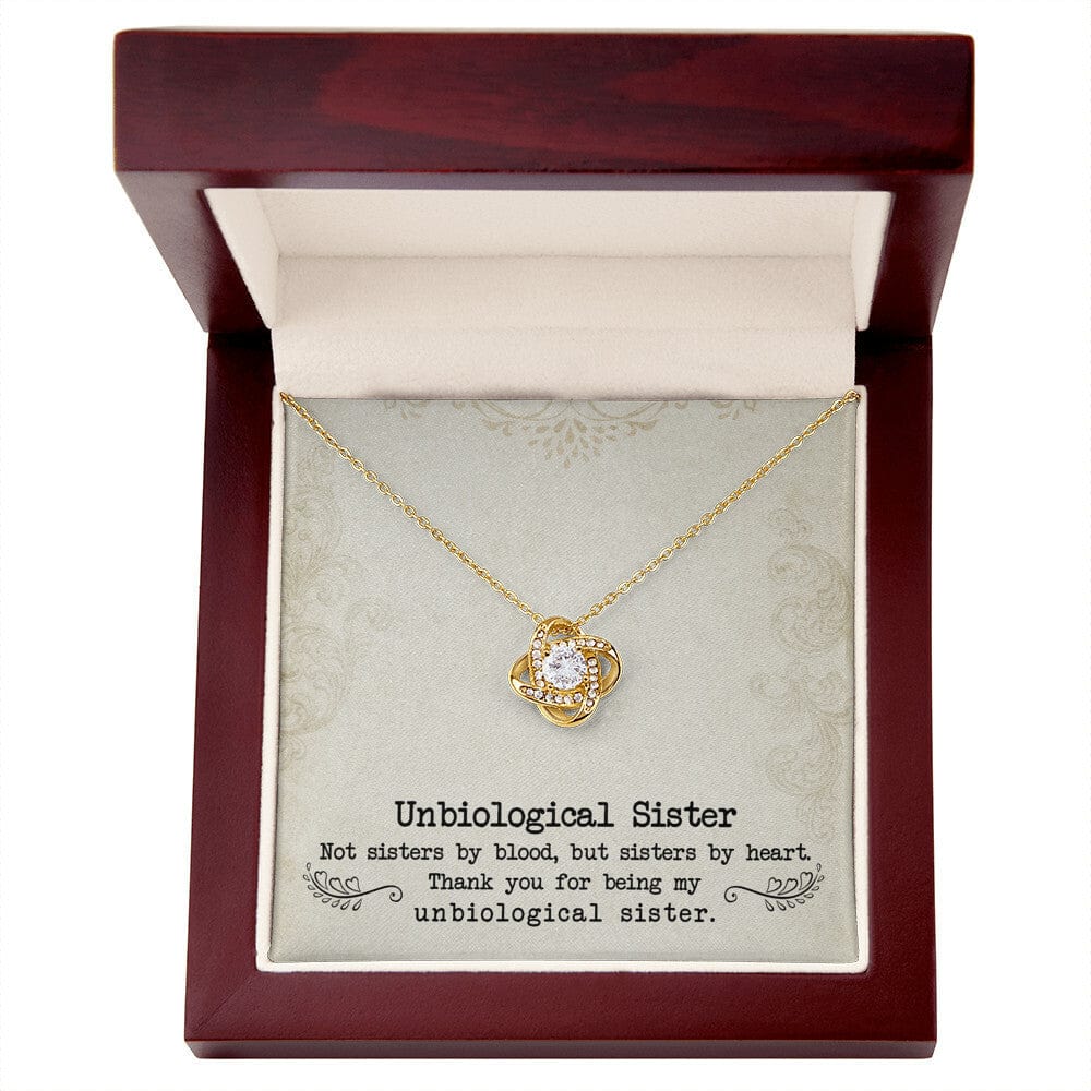 To My Unbiological Sister, Sister By Heart - Love Knot Necklace