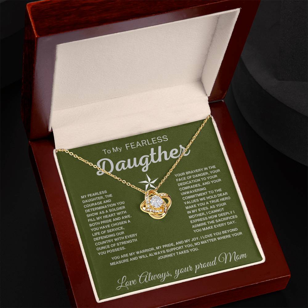 To My Fearless Daughter - Proud Mom To Soldier Daughter Necklace