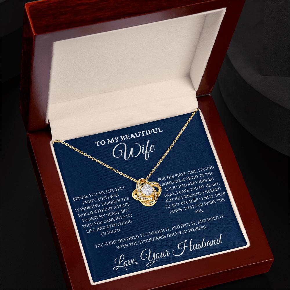 Heartfelt Necklace for Wife - 'You Changed Everything' Love Message from Husband  - Perfect Romantic Gift