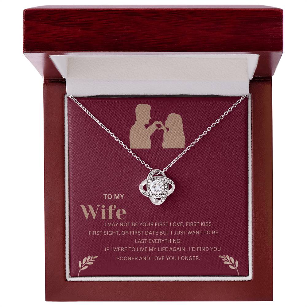 Romantic Necklace for Wife - 'Last Everything' Love Message from Husband - 14K White Gold or 18K Yellow Gold Over Stainless Steel