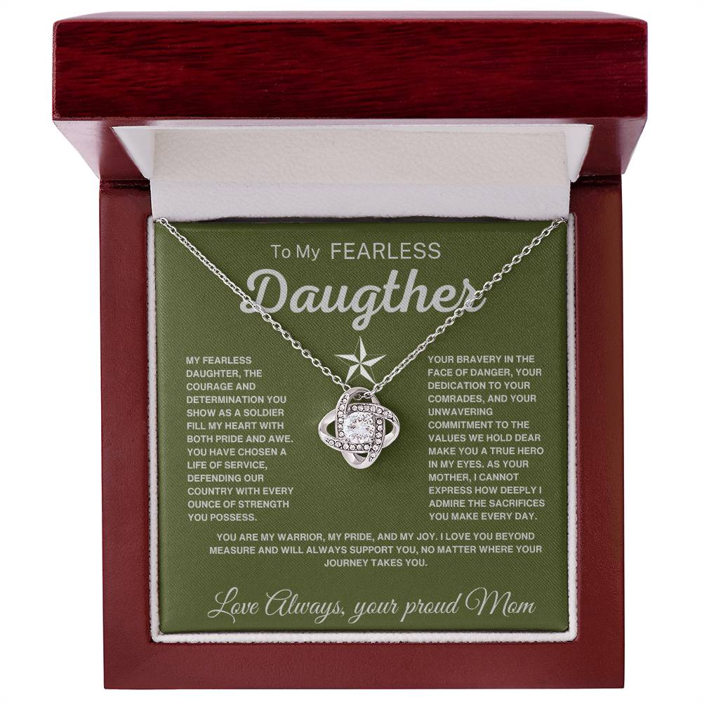 To My Fearless Daughter - Proud Mom To Soldier Daughter Necklace