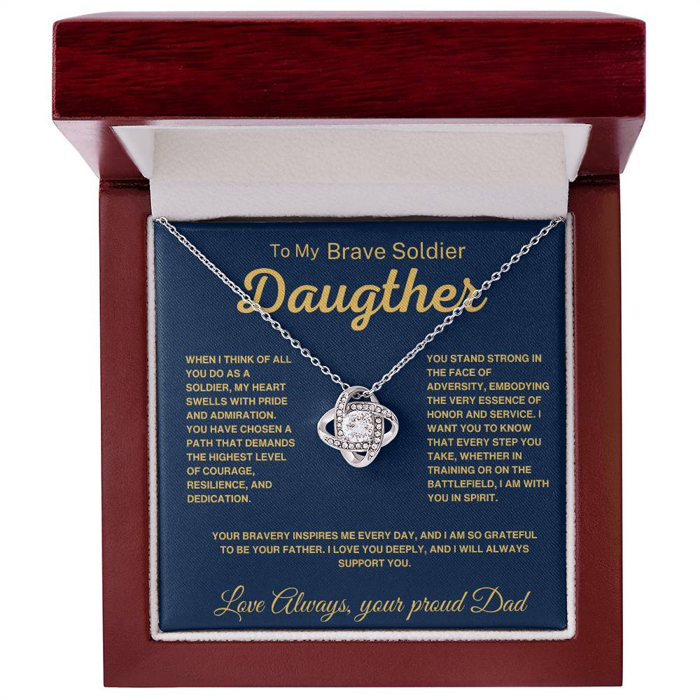 To My Brave Soldier Daughter- Necklace From Proud Dad